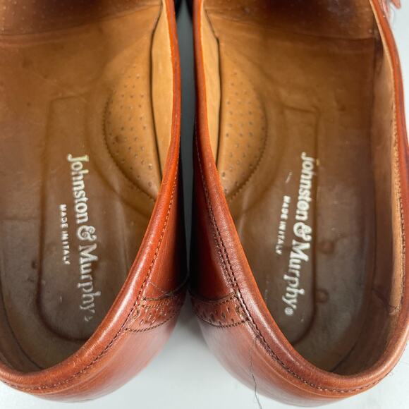 Johnston & Murphy Men\'s Size 11 M Brown Leather Slip On Kilt Loafers Casual USA main image 8